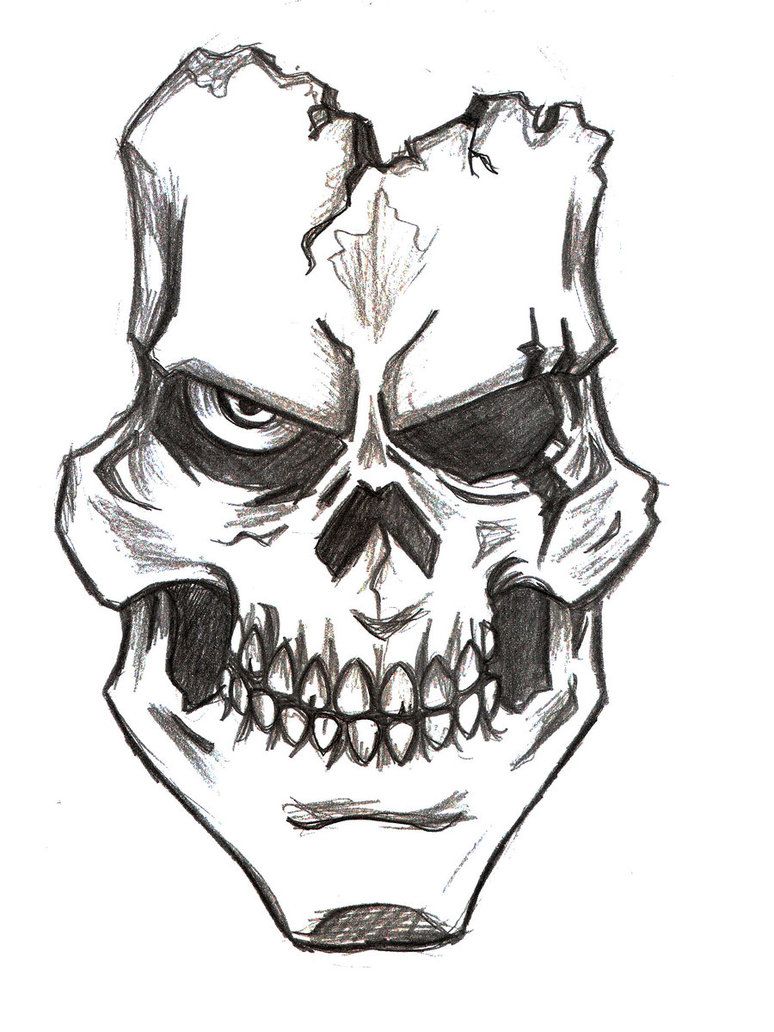 774x1032 assassin skull drawings - Mean Skull Drawings