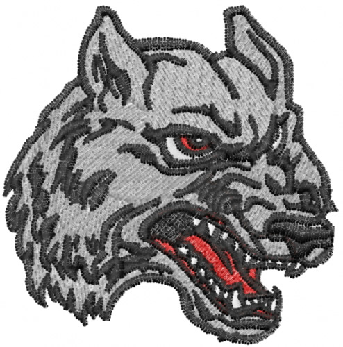 494x500 mean wolf embroidery designs, machine embroidery designs - Mean Wolf Drawing