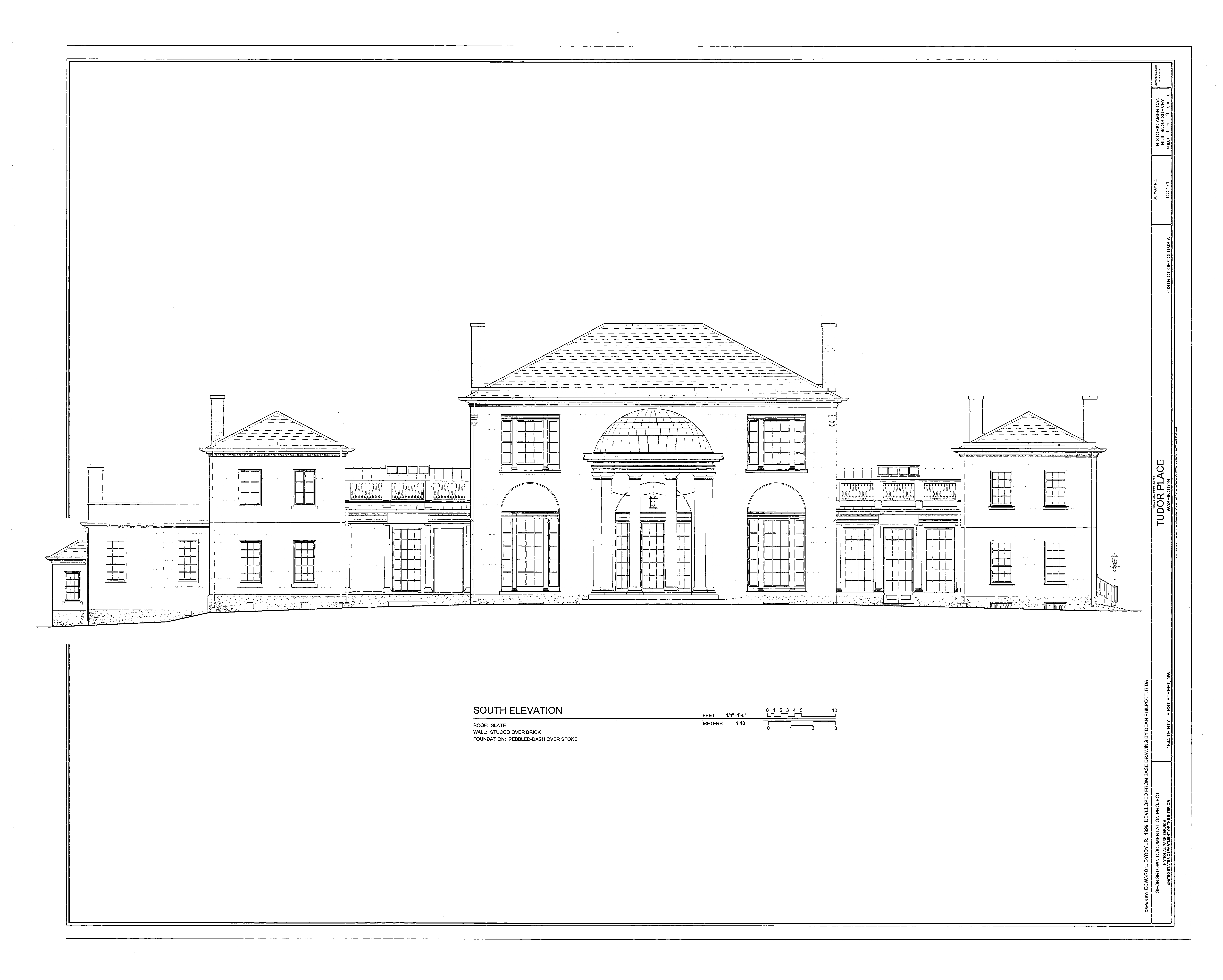 7484x6000 filehabs tudor place south elevation measured drawing - Measured Drawing