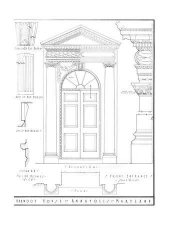 338x450 measured drawing, harwood house, annapolis, maryland, giclee - Measured Drawing
