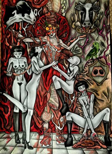 375x515 dress of meat drawing - Meat Drawing