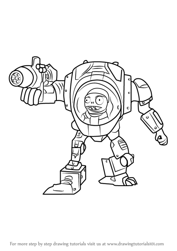 567x800 learn how to draw imp z mech from plants vs zombies - Mech Drawing