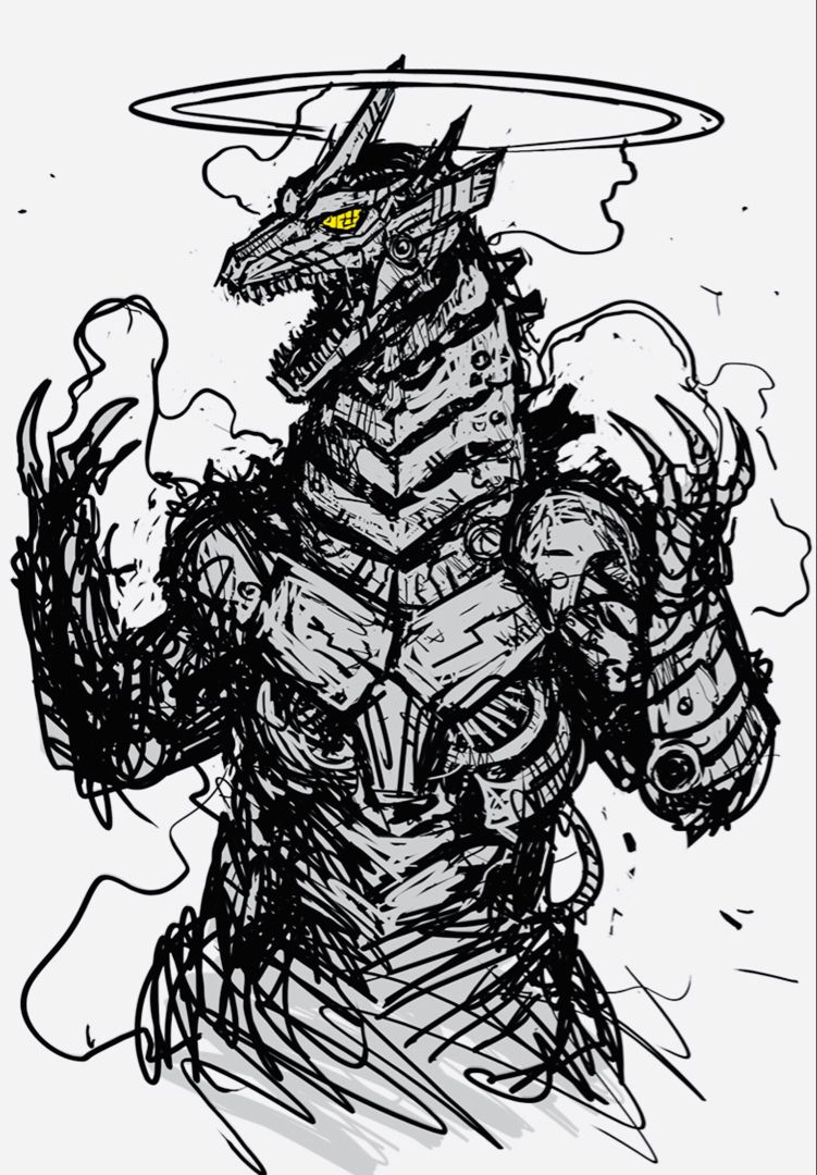 751x1080 Mechagodzilla - Mechagodzilla Drawing