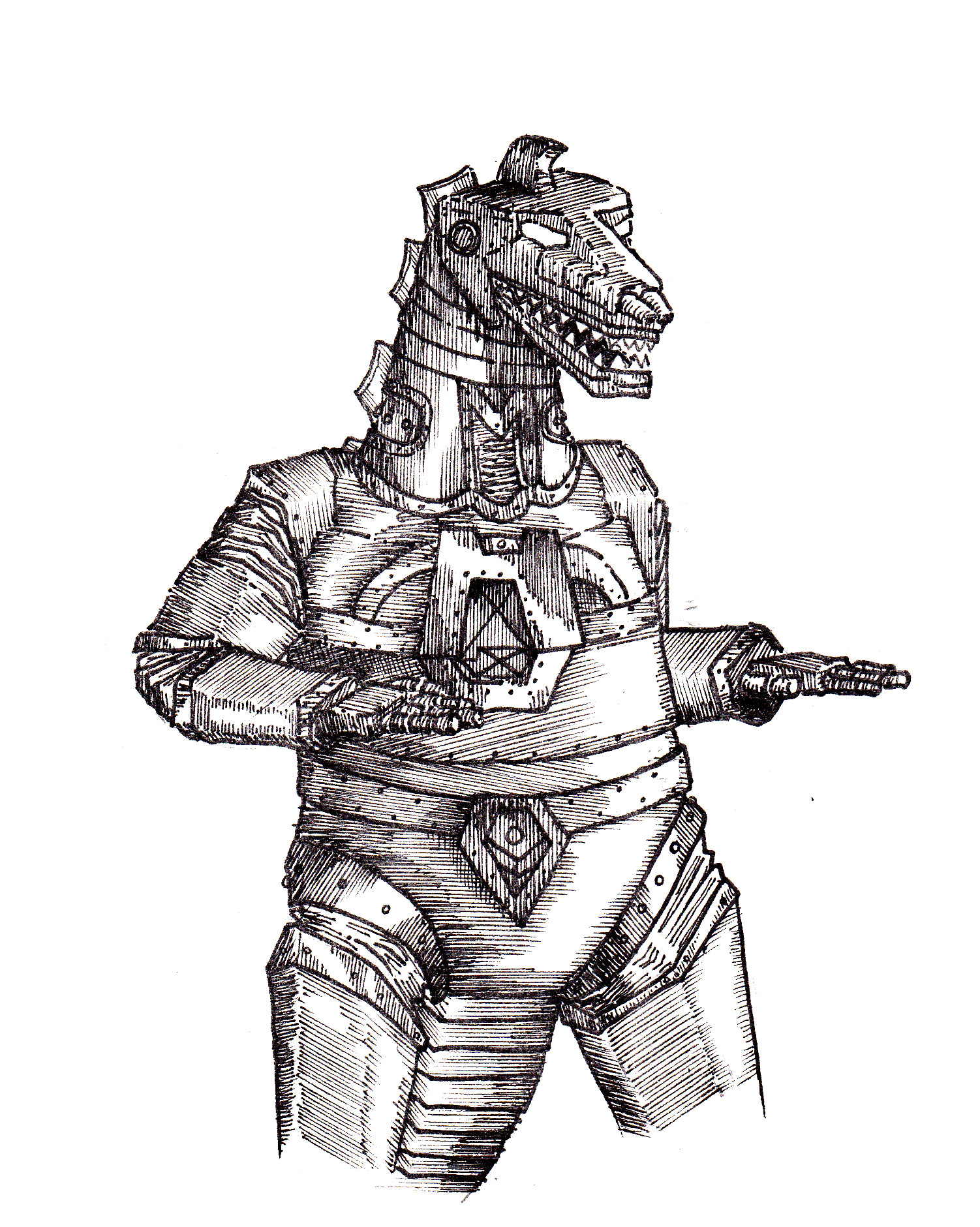 1502x1881 Mecha Godzilla Peteglantingdraws - Mechagodzilla Drawing