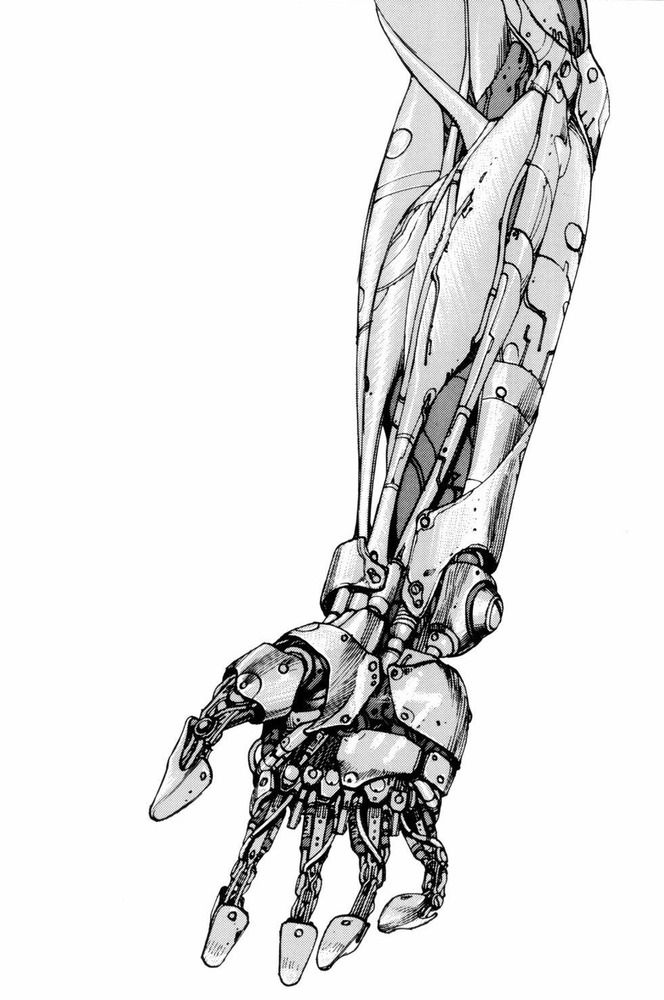 664x1000 illustration of a mechanical arm from the sci fi manga classic - Mechanical Arm Drawing