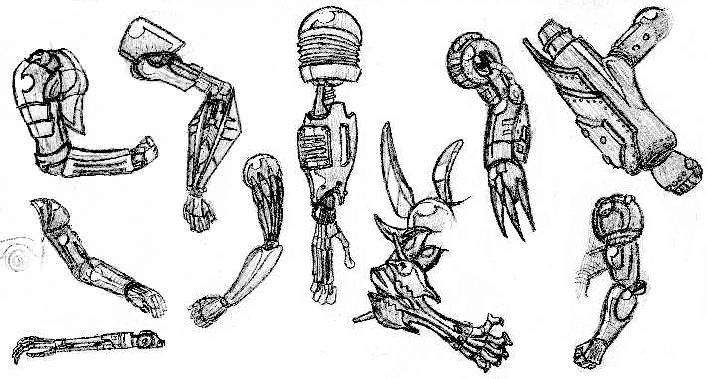 707x379 Treasure Planet Cyborg - Mechanical Arm Drawing