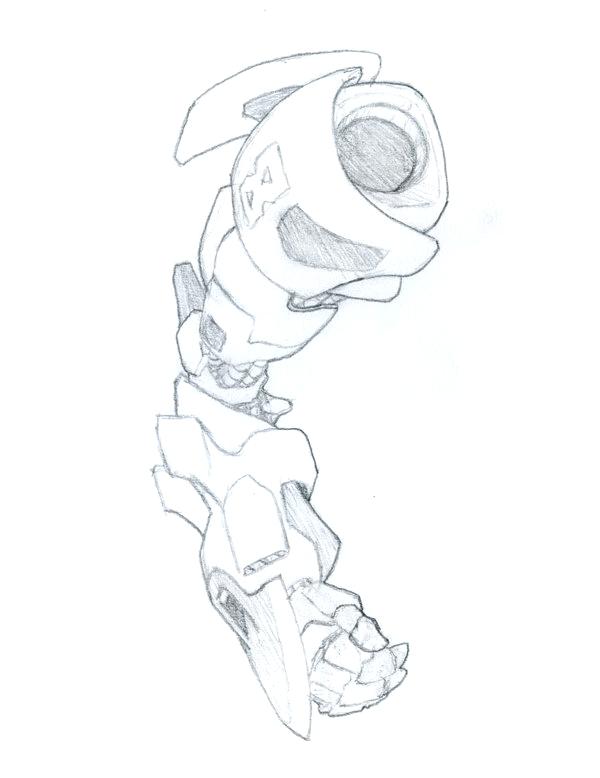 600x778 Anime Robot Arm Cannon Armor Trentduffy - Mechanical Arm Drawing