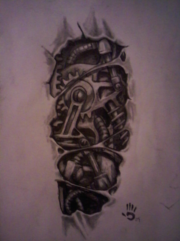 600x800 Mechanical Gear Tattoos - Mechanical Gears Drawing