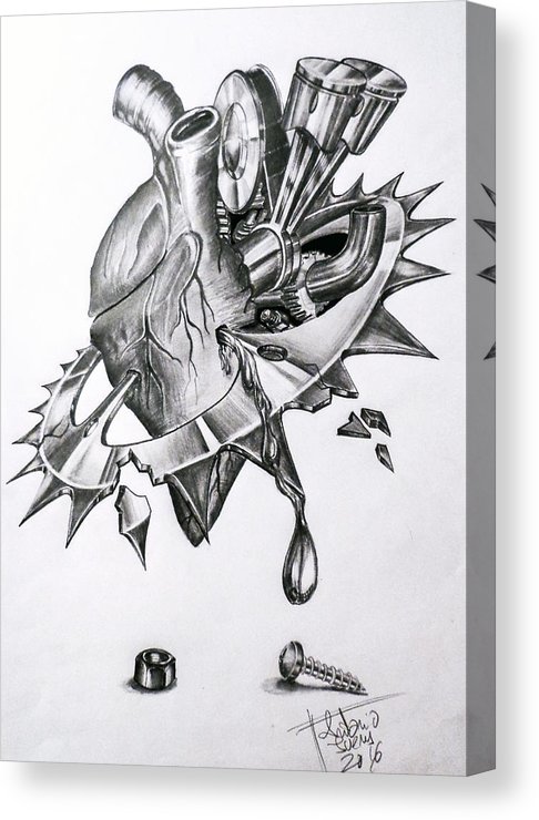 486x740 Mechanical Heart Canvas Print Canvas Art - Mechanical Heart Drawing