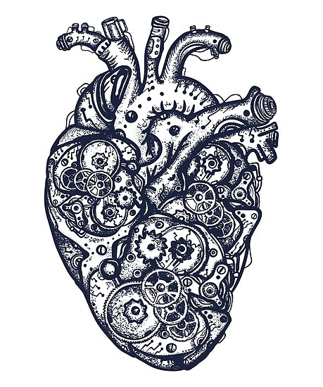459x550 Mechanical Heart Posters - Mechanical Heart Drawing
