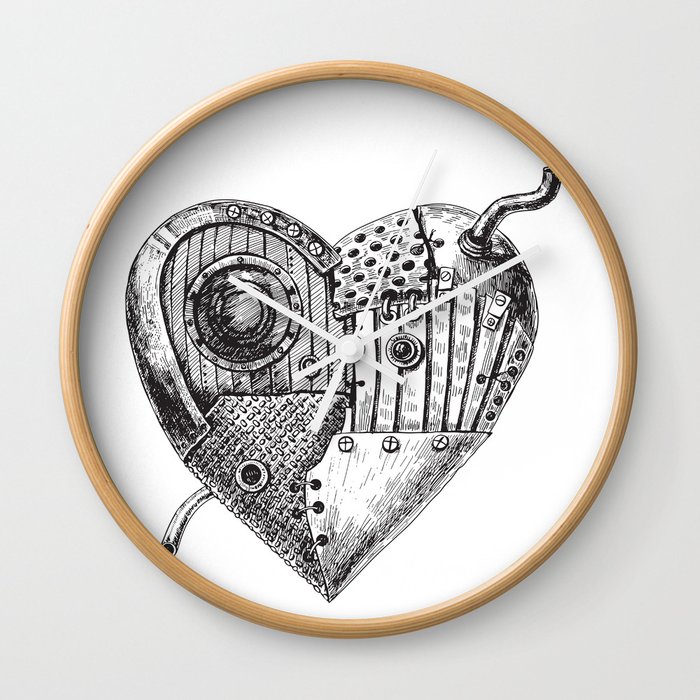 700x700 Mechanical Heart Wall Clock - Mechanical Heart Drawing