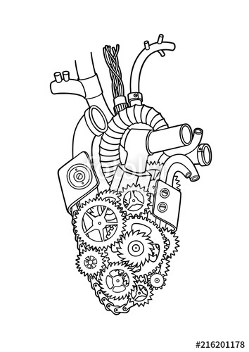 Mechanical Heart Drawing at PaintingValley.com | Explore collection of ...