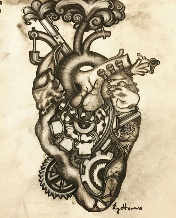 750x929 mechanical heart heart art, mechanic tattoo, steampunk heart - Mechanical Heart Drawing