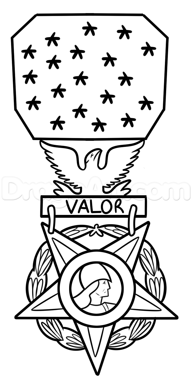 675x1349 drawing the congressional medal of honor, step - Medal Drawing