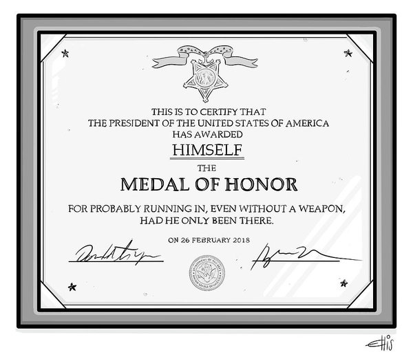 600x525 trump medal of honor art print - Medal Of Honor Drawing