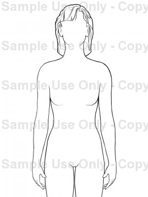 300x400 Gallery Female Human Body Outline - Medical Body Drawing