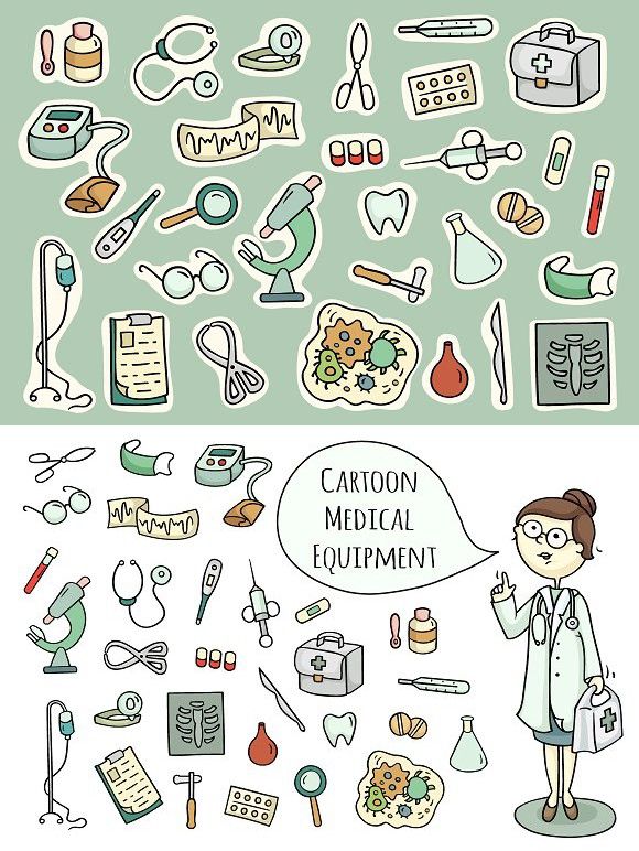 580x772 hand drawn hospital vectors filofax addiction - Medical Equipment Drawing