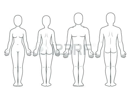 450x343 Female Body Front And Back Human Template For Preschool Outline - Medical Human Body Outline Drawing
