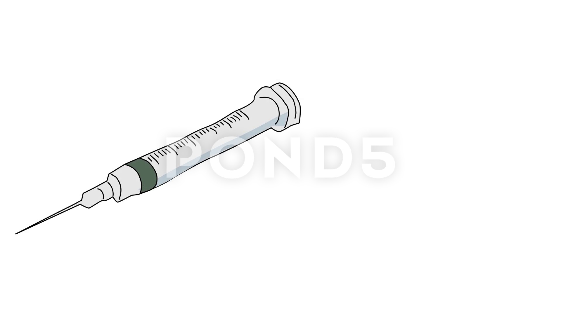 1920x1080 Animated Drawing Of Hypodermic Needle Shot Clip - Medical Needle Drawing
