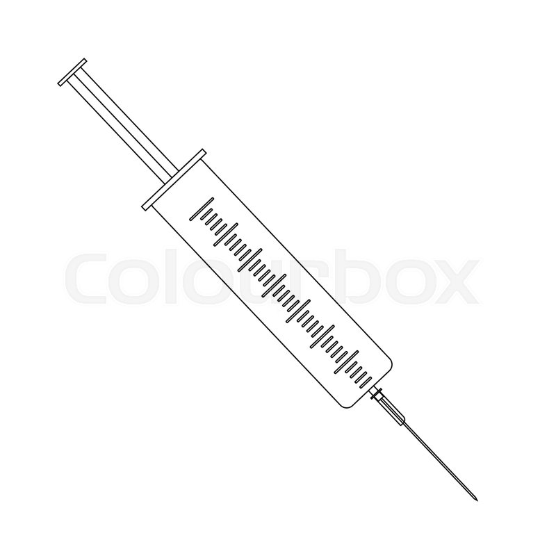 800x800 Simple Contour Icon With A Picture Of Stock Vector Colourbox - Medical Needle Drawing