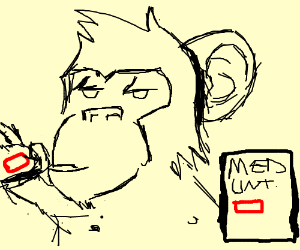 300x250 Strange Monkey Taking Untested Medication - Medication Drawing