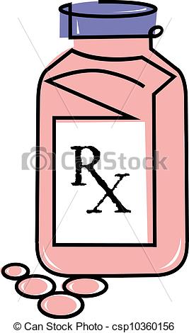 267x470 Bottle Of Medication With Rx Symbol - Medication Drawing