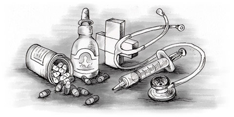 480x240 China Guide Medication, Pharmacies And Prescriptions Pharmacies - Medication Drawing