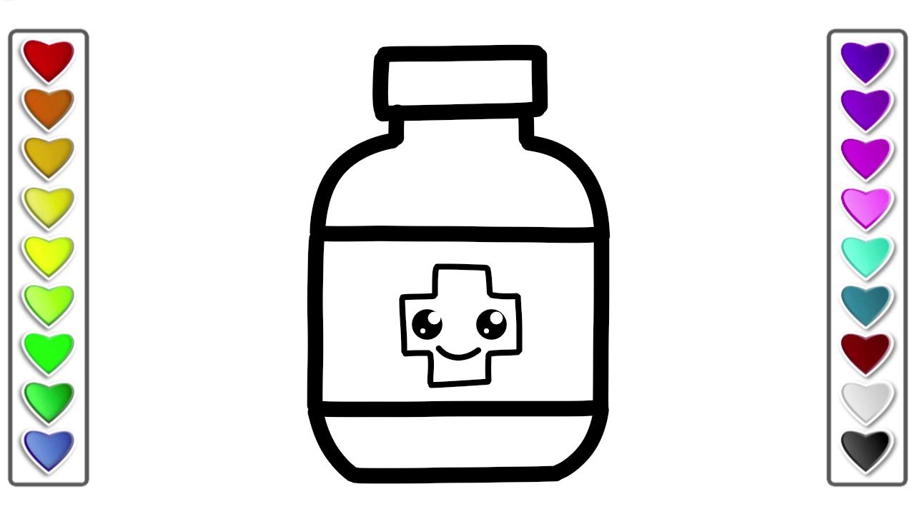 1280x720 how to draw a medicine bottle l drawing and coloring pages learn - Medicine Bottle Drawing