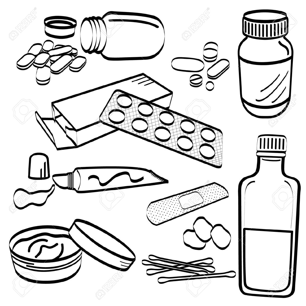 1300x1300 surprise medicine bottle coloring - Medicine Bottle Drawing