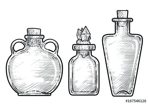 500x354 how to draw a potion bottle potion medicine bottle illustration - Medicine Bottle Drawing