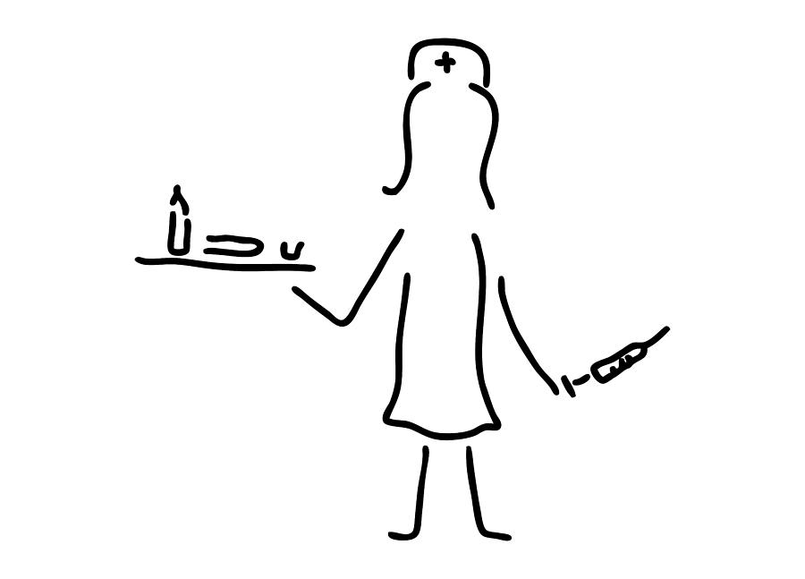 900x647 nurse in the hospital with syringe and medicine drawing - Medicine Drawing