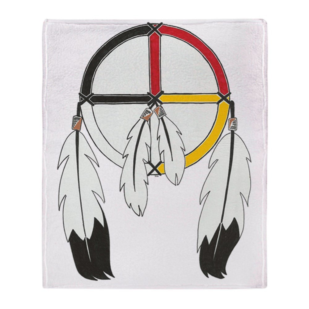 1000x1000 cafepress feathered medicine wheel soft fleece throw - Medicine Wheel Drawings