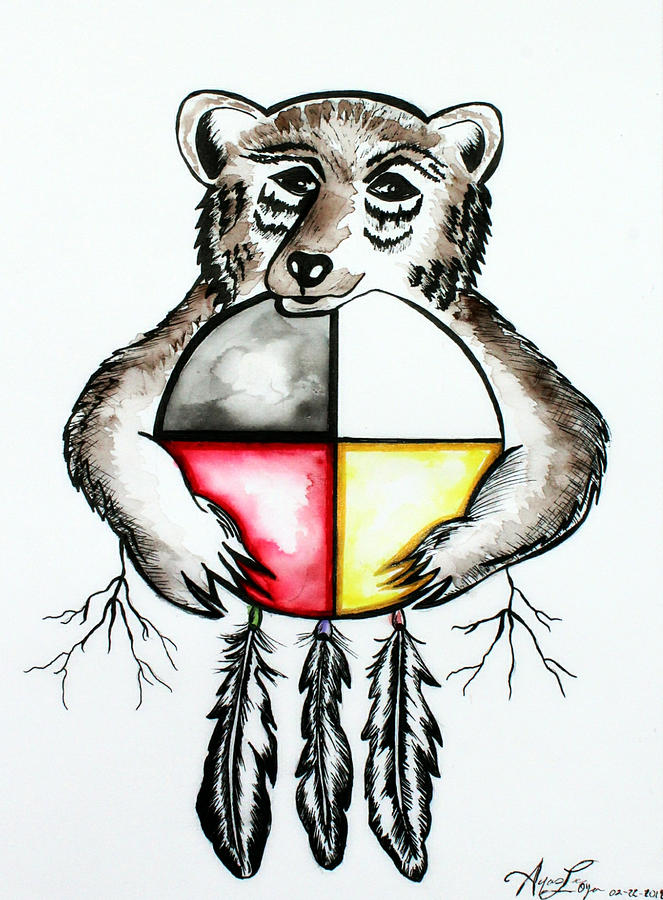 663x900 bear with medicine wheel painting - Medicine Wheel Drawings