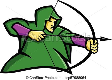 450x322 medieval archer bow and arrow mascot mascot icon illustration - Medieval Archer Drawing