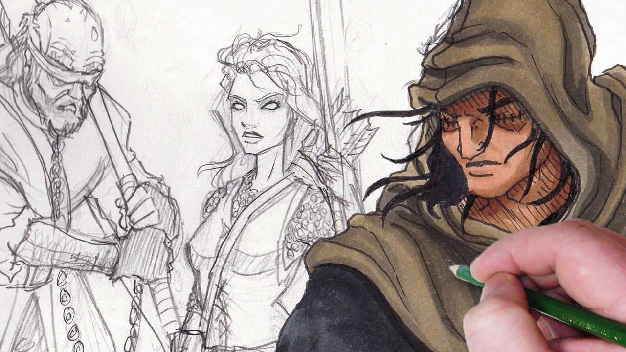 1280x720 character design blind medieval archer - Medieval Archer Drawing