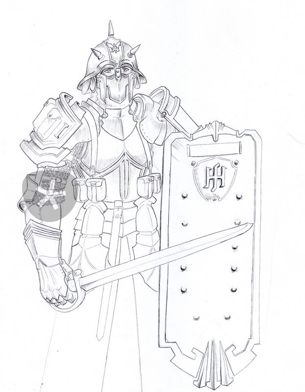 622x800 German Mixed Medieval Armor Drawing Art Prints And Posters - Medieval Armor Drawing