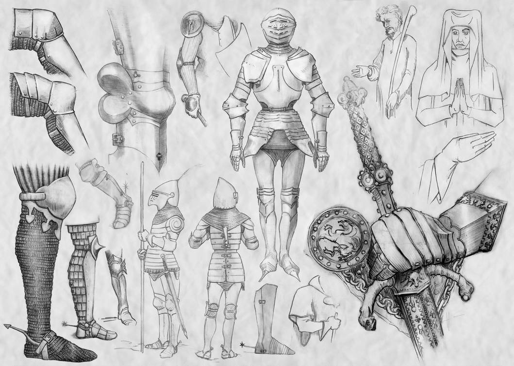 1059x754 Medieval Armor, Leg And Suit - Medieval Armor Drawing