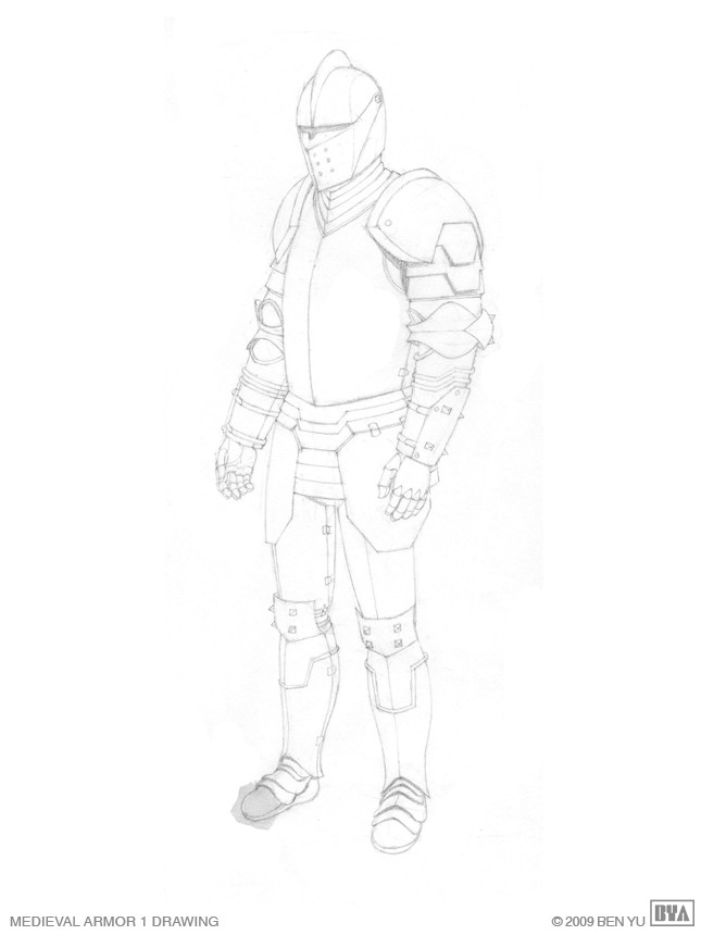 645x860 Artstation - Medieval Armor Drawing