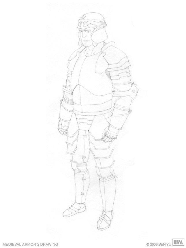 645x860 Artstation - Medieval Armor Drawing