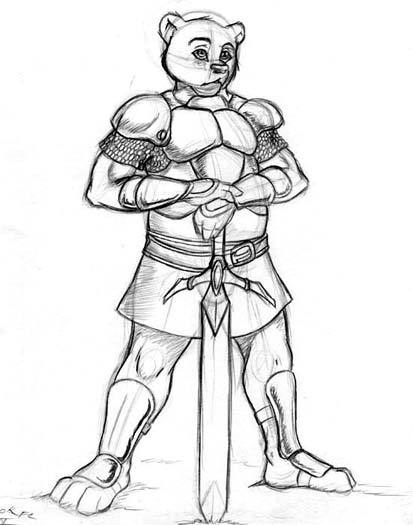 413x525 Belic Bear - Medieval Armor Drawing