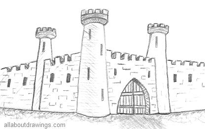 416x263 Ancient Castle Drawings - Medieval Castle Drawing