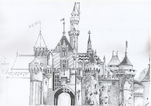 500x353 Architects Study Buildings Of The Medieval Period Draw A Castle - Medieval Castle Drawing