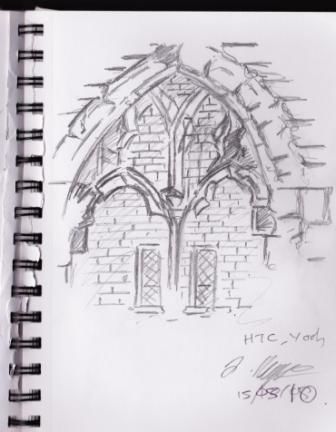 336x432 Medieval Church, York - Medieval Church Drawing