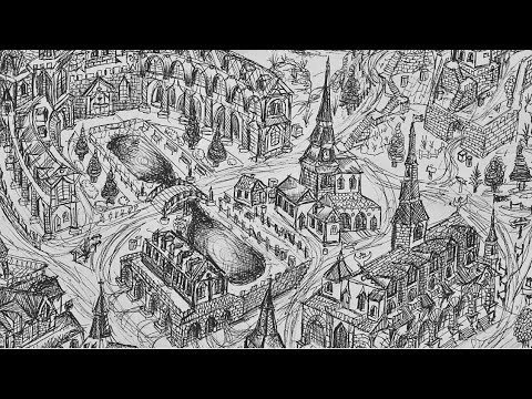 480x360 Medieval City With Lake - Medieval City Drawing