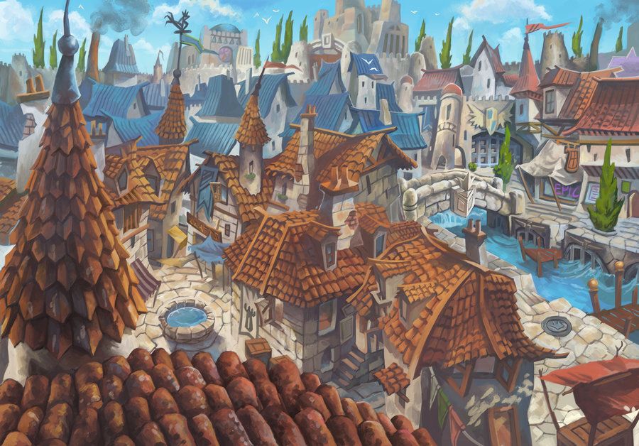 900x628 Medieval City Concept - Medieval City Drawing