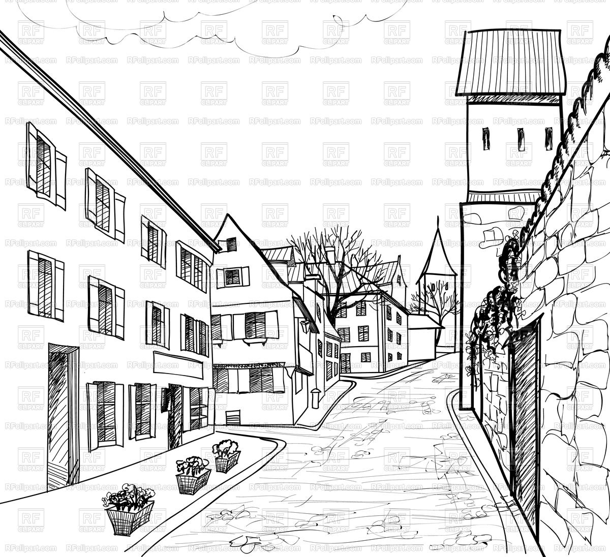 Medieval City Drawing at Explore collection of