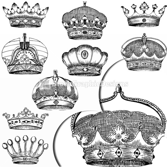 578x578 Drawn Crown Vector - Medieval Crown Drawing