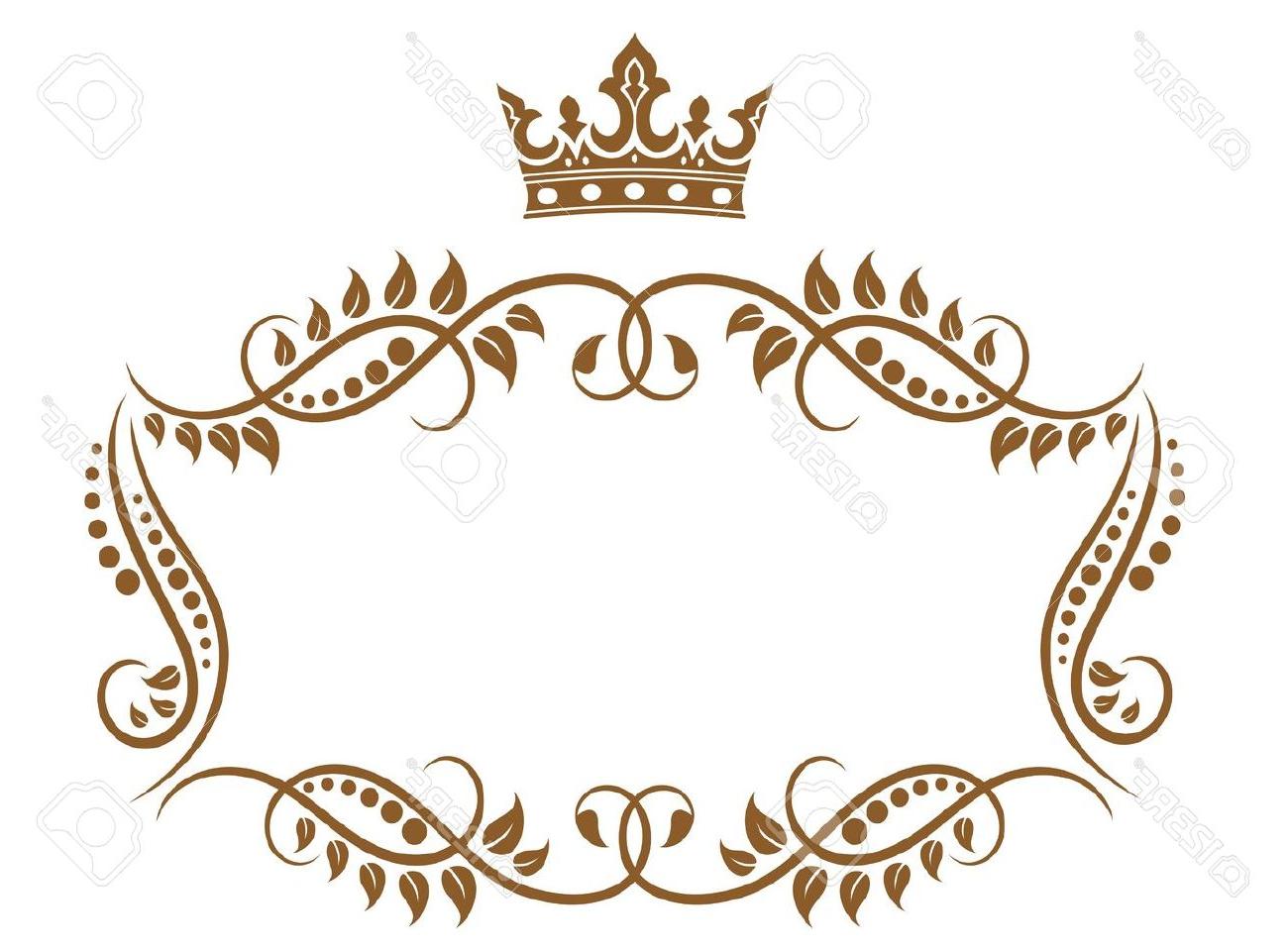 1300x961 Best Hd Royal Medieval Frame With Crown Isolated On White - Medieval Crown Drawing