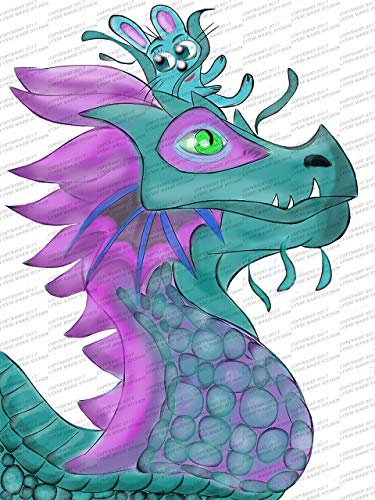 375x500 Medieval Dragon And Chibi Bunny Temporary Tattoo Handmade - Medieval Dragon Drawing