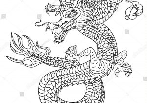 300x210 Japanese Abstract Line Drawing Dragon Japanese Dragon Drawings - Medieval Dragon Drawing